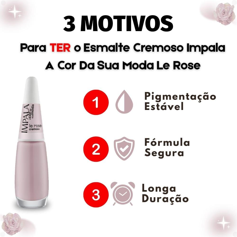 Esmalte Cremoso Impala A Cor Da Sua Moda Le Rose 7,5ml Le Rose 5