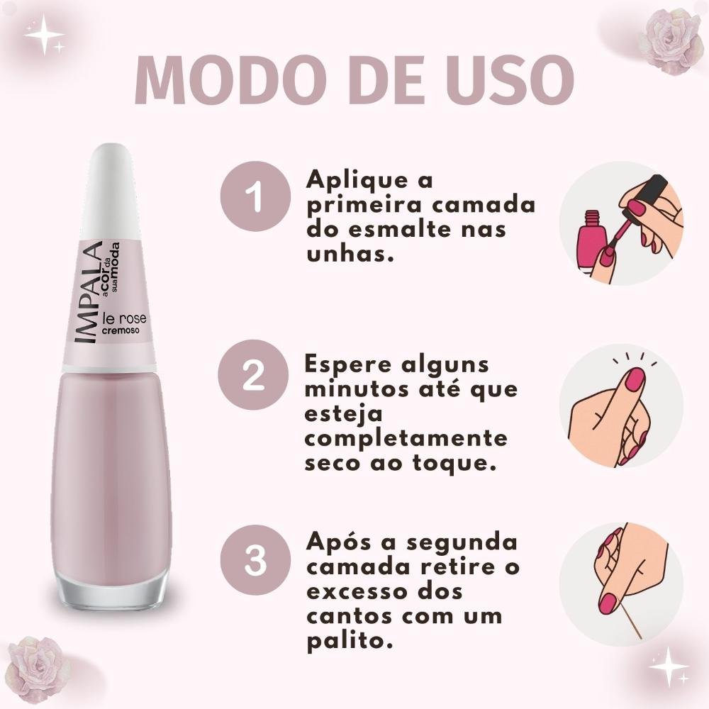 Esmalte Cremoso Impala A Cor Da Sua Moda Le Rose 7,5ml Le Rose 6