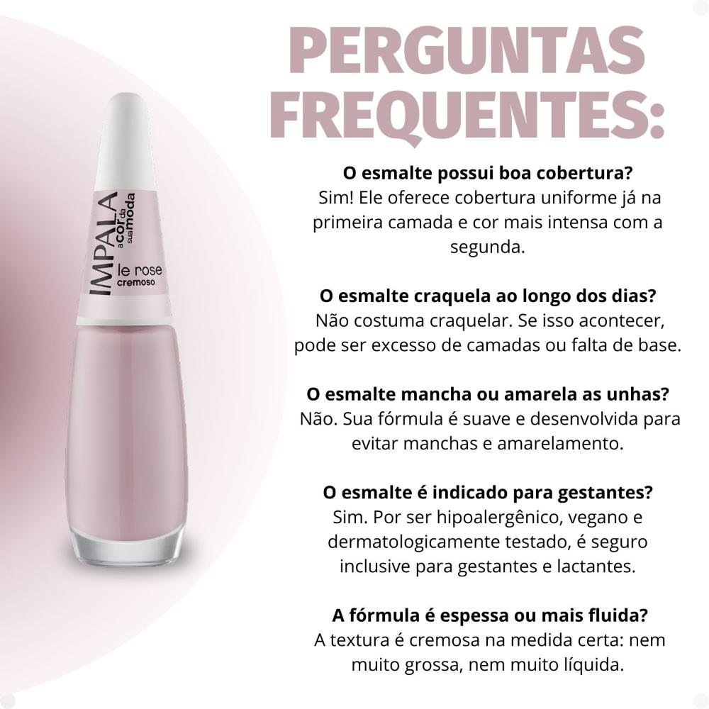 Esmalte Cremoso Impala A Cor Da Sua Moda Le Rose 7,5ml Le Rose 7