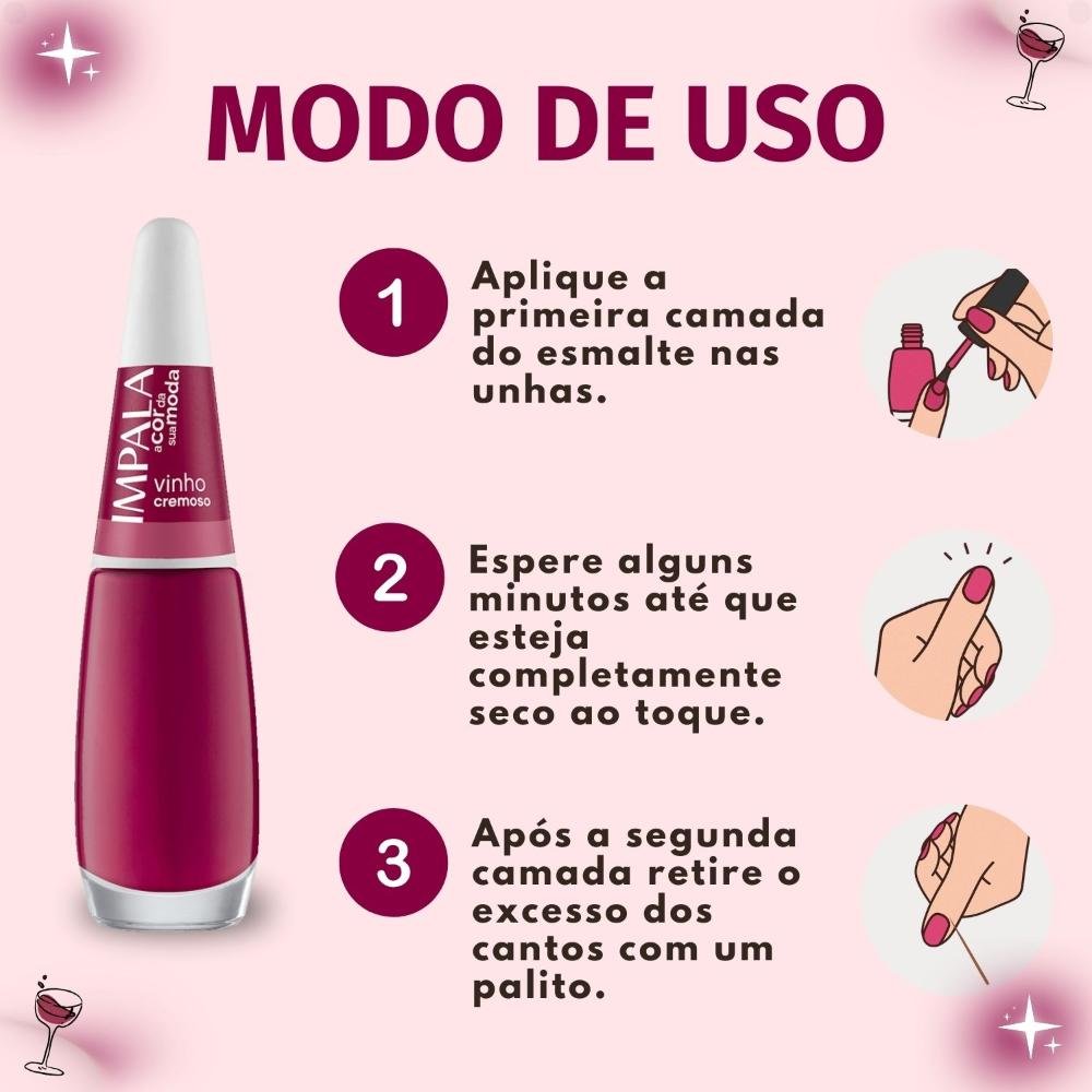 Esmalte Cremoso Impala A Cor Da Sua Moda Vinho 7,5ml Vinho 6