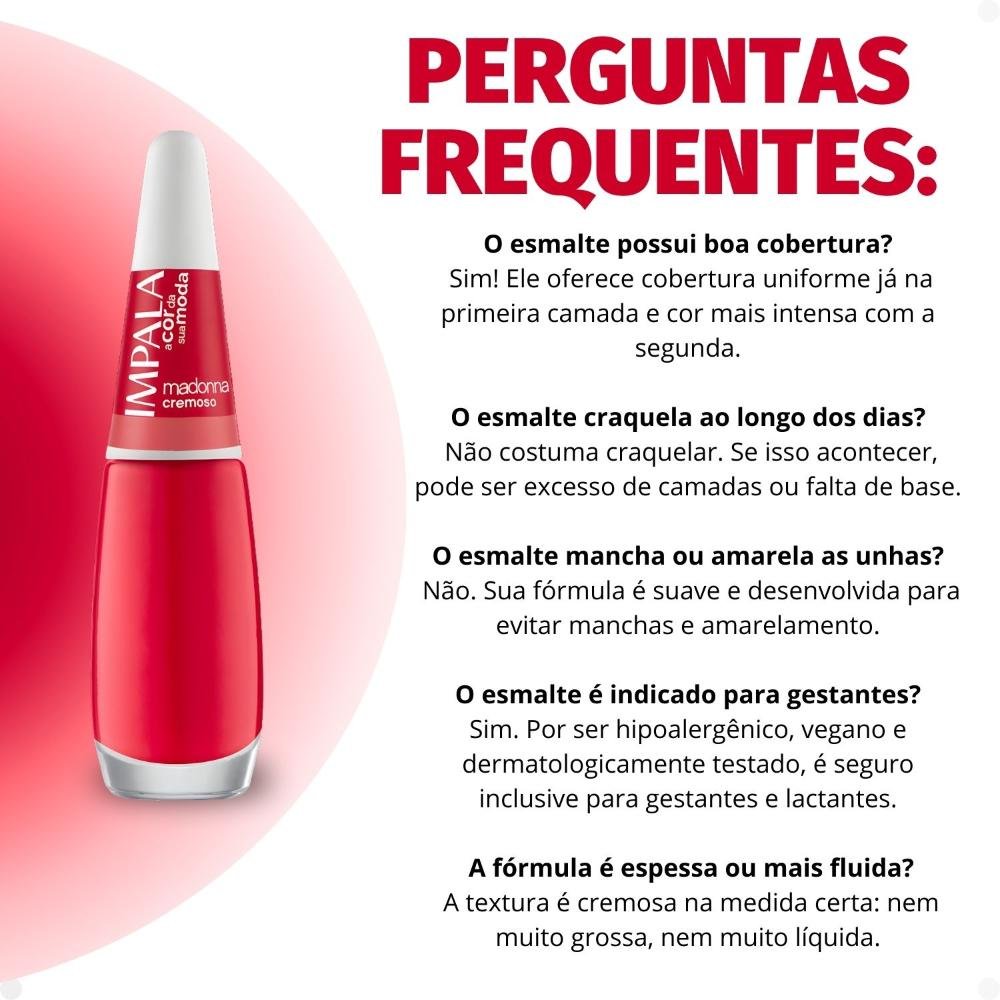 Esmalte Cremoso Impala A Cor Da Sua Moda Madonna 7,5ml Madonna 7