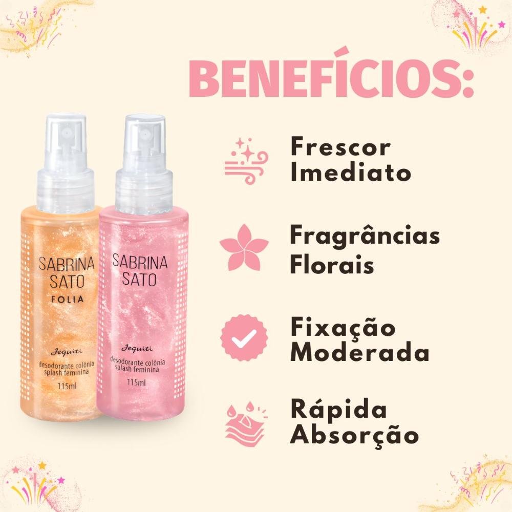 Kit Jequiti Sabrina Sato Desodorante Colônia Feminina Splash Edição Especial 115ml Com 2