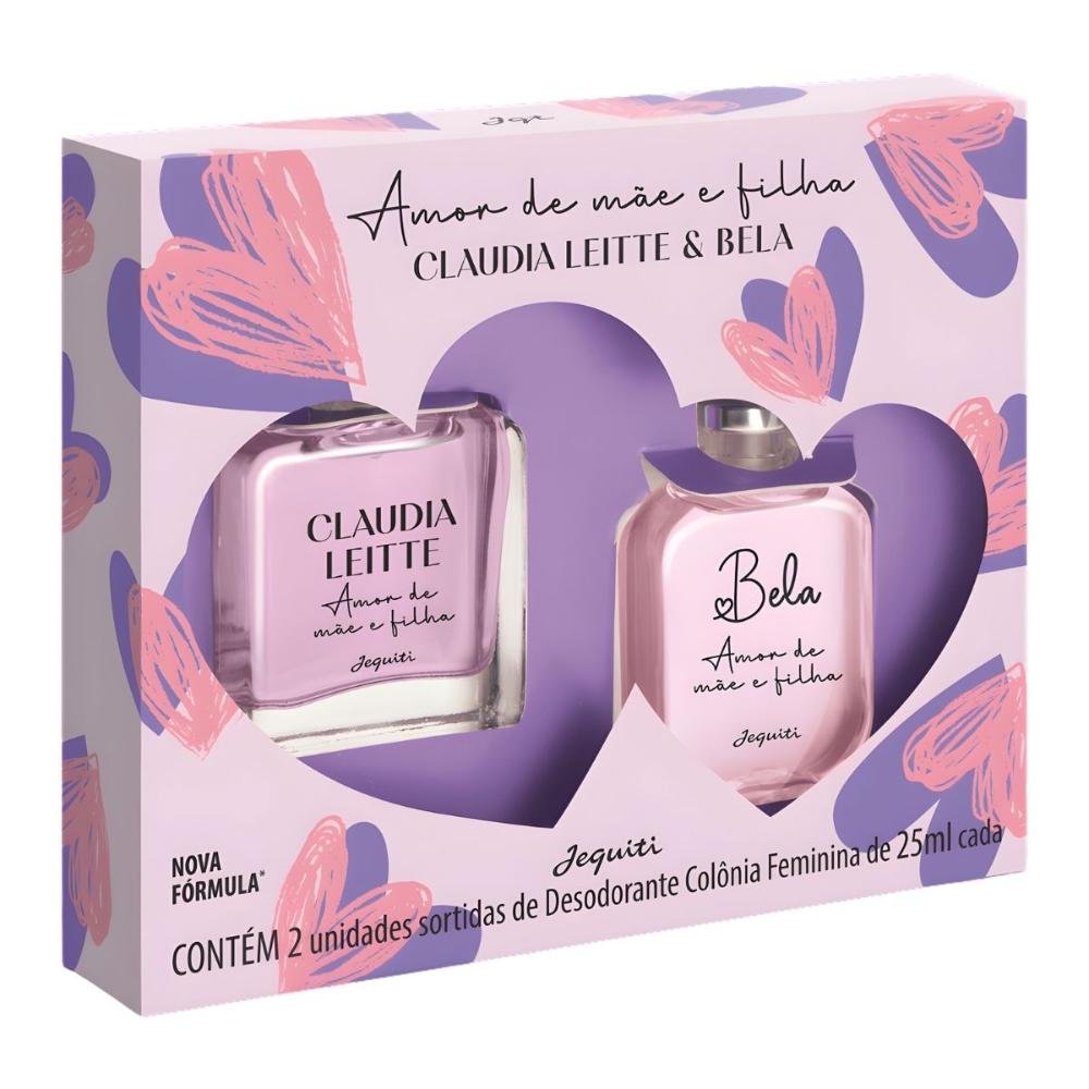Kit Jequiti Desodorante Colônia Amor De Mãe e Filha: Claudia Leite e Bela 25ml