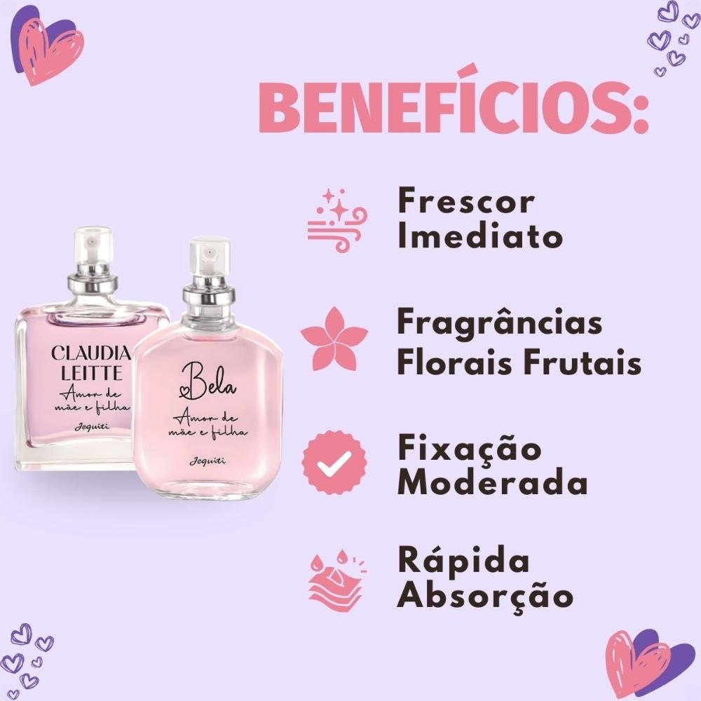 Kit Jequiti Desodorante Colônia Amor De Mãe e Filha: Claudia Leite e Bela 25ml ÚNICO 2