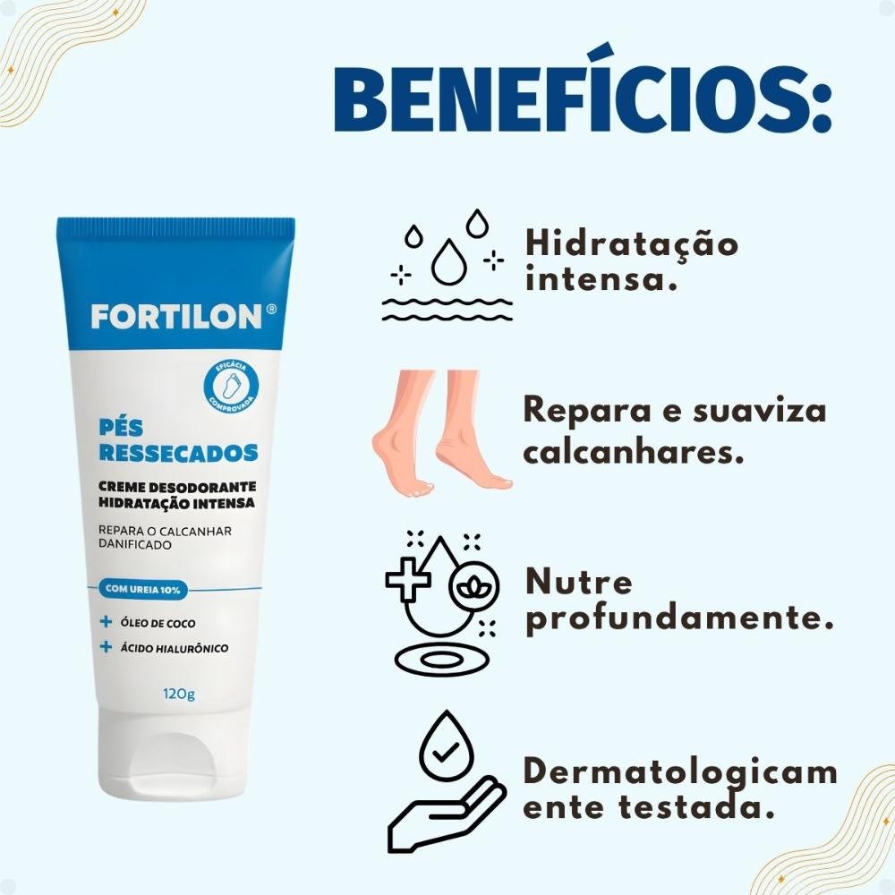 Creme Desodorante Dailus Fortilon Hidratação Intensa Pés Ressecados 120g 120g 2