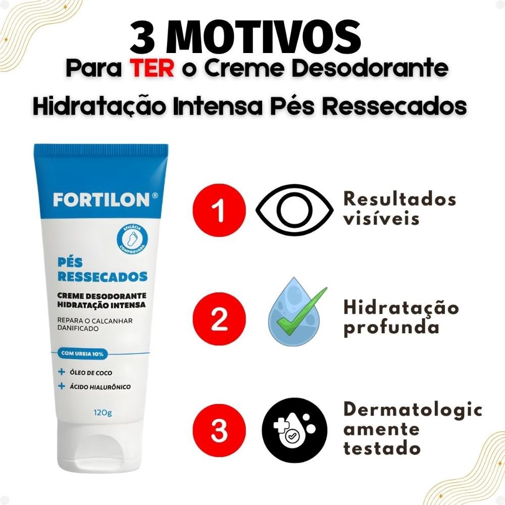 Creme Desodorante Dailus Fortilon Hidratação Intensa Pés Ressecados 120g 120g 4