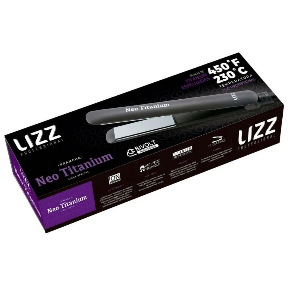 Prancha Lizz Neo Titanium Cinza 230°C Bivolt + Mimo Bivolt 4