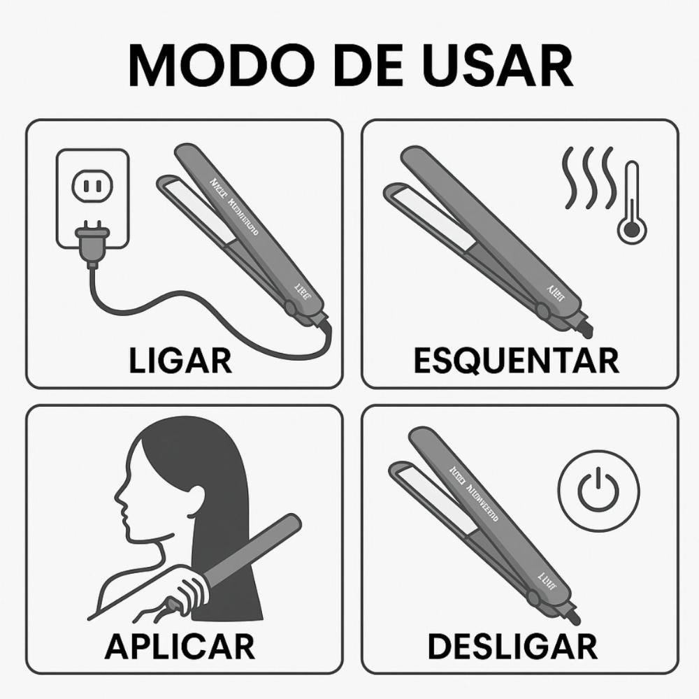 Prancha Lizz Neo Titanium Cinza 230°C Bivolt + Mimo Bivolt 7