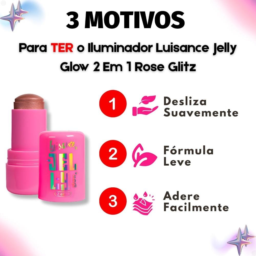 Iluminador Luisance Jelly Glow 2 Em 1 Rose Glitz L3293 Rose Glitz 6