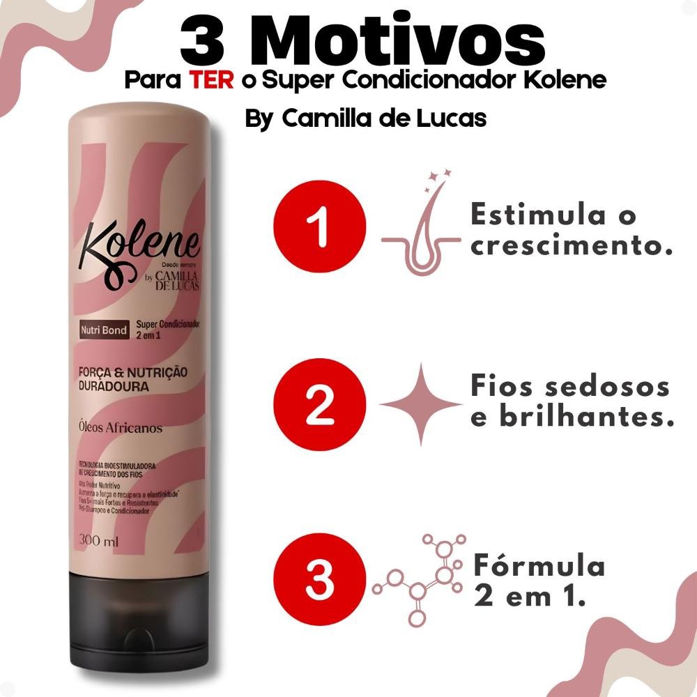 Super Condicionador 2 Em 1 Kolene By Camilla De Lucas Nutri Bond 300ml 300ml 5