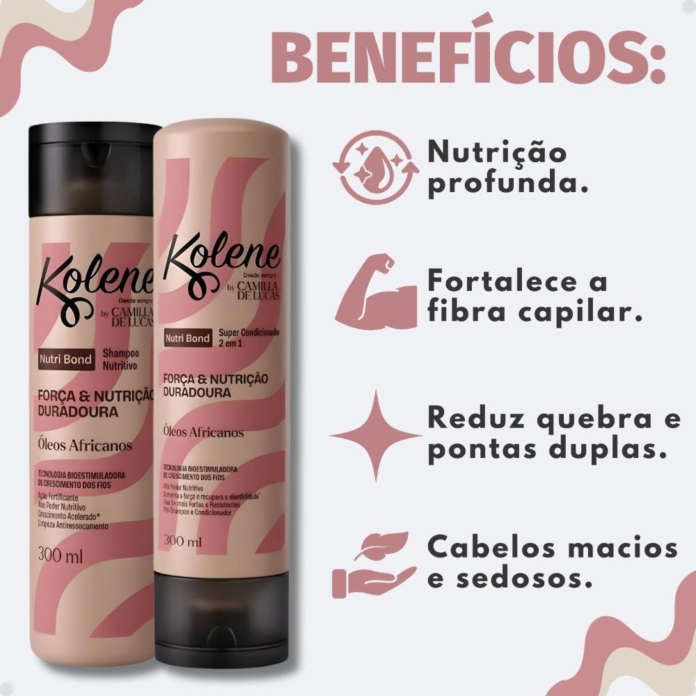 Kit Kolene By Camilla De Luccas Nutri Bond: Shampoo e Condicionador 300ml ÚNICO 2
