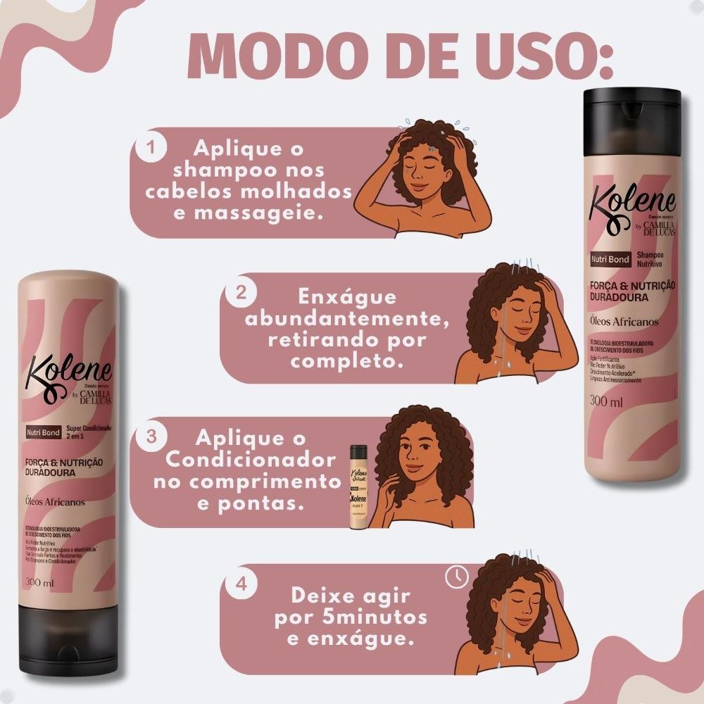 Kit Kolene By Camilla De Luccas Nutri Bond: Shampoo e Condicionador 300ml ÚNICO 5