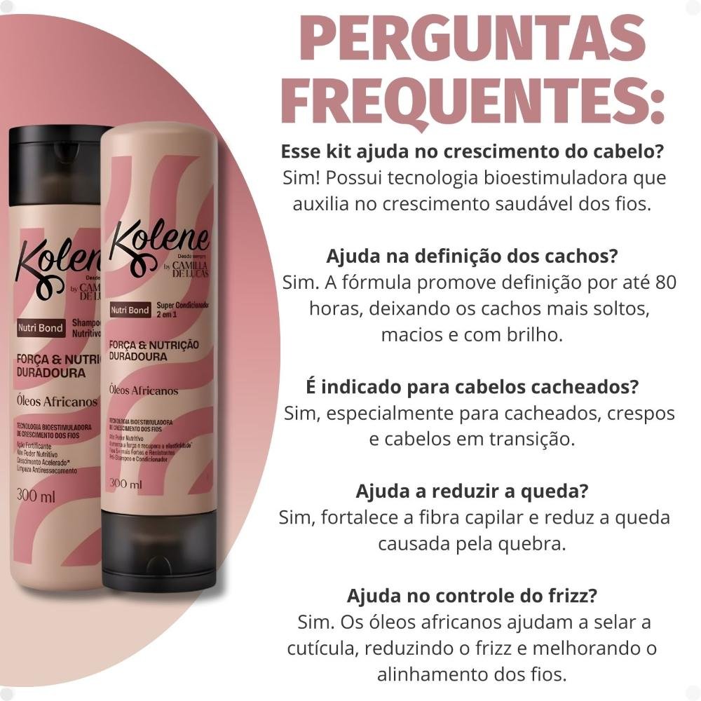 Kit Kolene By Camilla De Luccas Nutri Bond: Shampoo e Condicionador 300ml ÚNICO 7