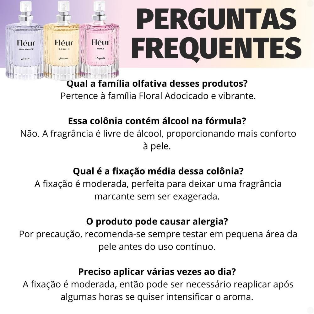 Kit Jequiti Colônia Feminina Fléur: Orchidée, Jasmin e Rosé 25ml ÚNICO 10