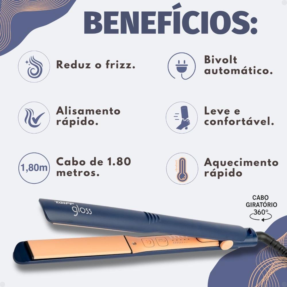 Chapa Taiff Gloss Azul 230°C Bivolt Bivolt 2