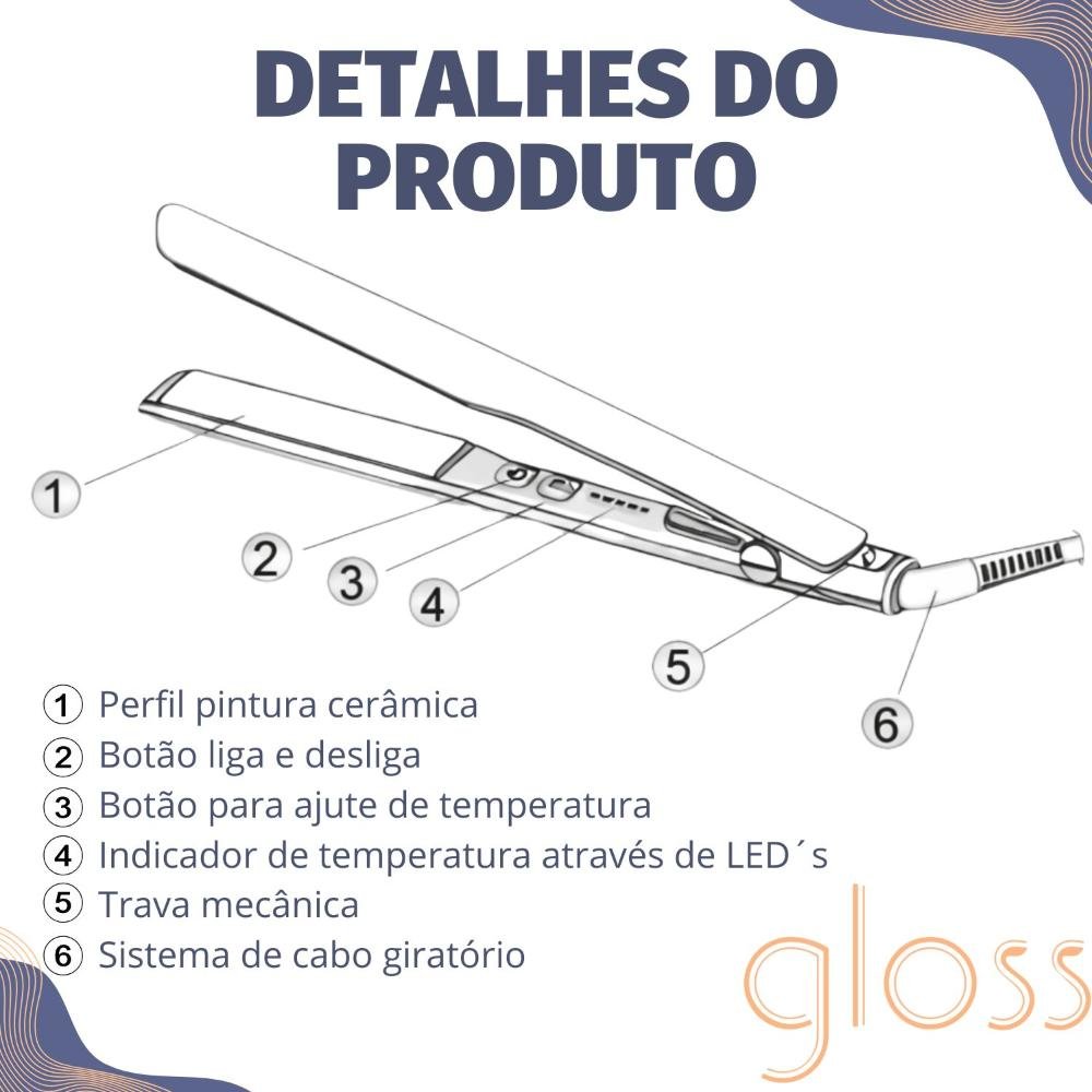 Chapa Taiff Gloss Azul 230°C Bivolt Bivolt 6