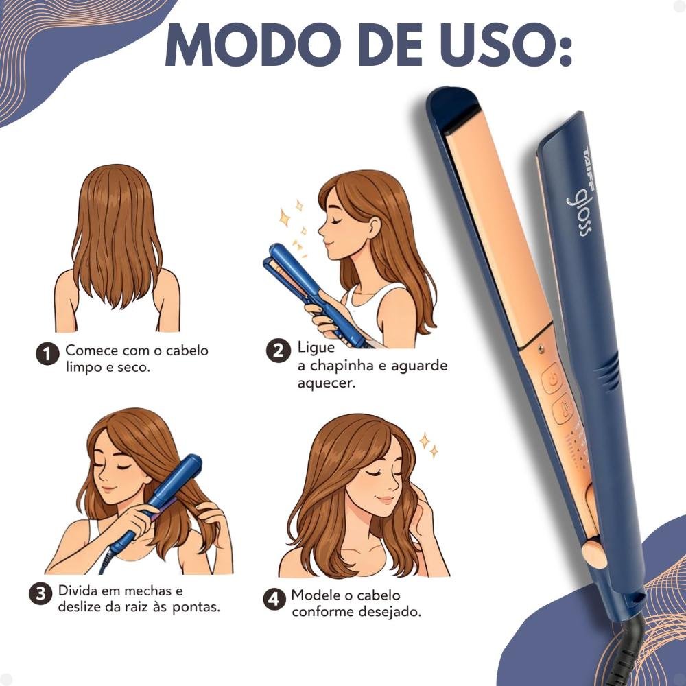 Chapa Taiff Gloss Azul 230°C Bivolt Bivolt 7