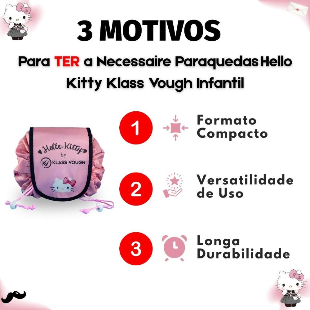 Necessaire Paraquedas Hello Kitty by Klass Vough Ref. KCHK-40 ÚNICO 5