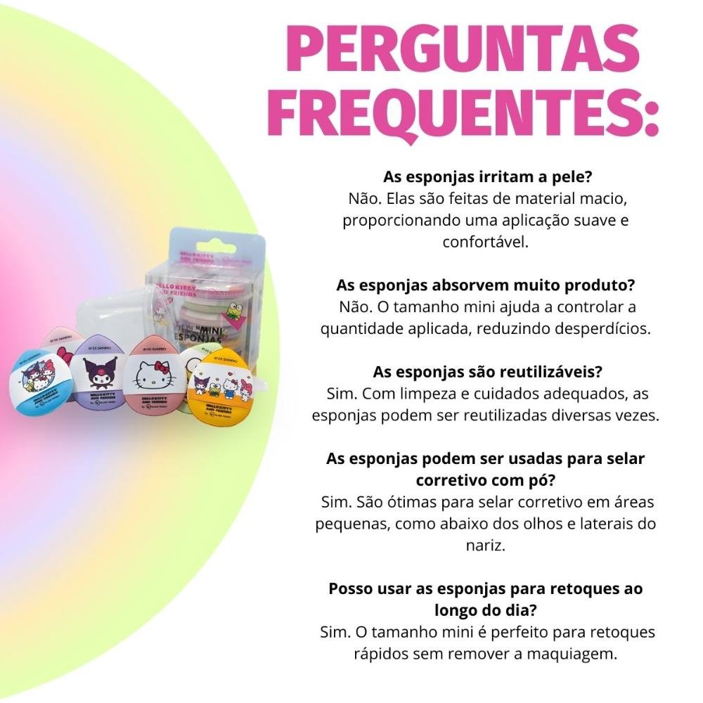 Kit com 6 Mini Esponjas Hello Kitty and Friends by Klass Vough Ref. PFHK-05 ÚNICO 7