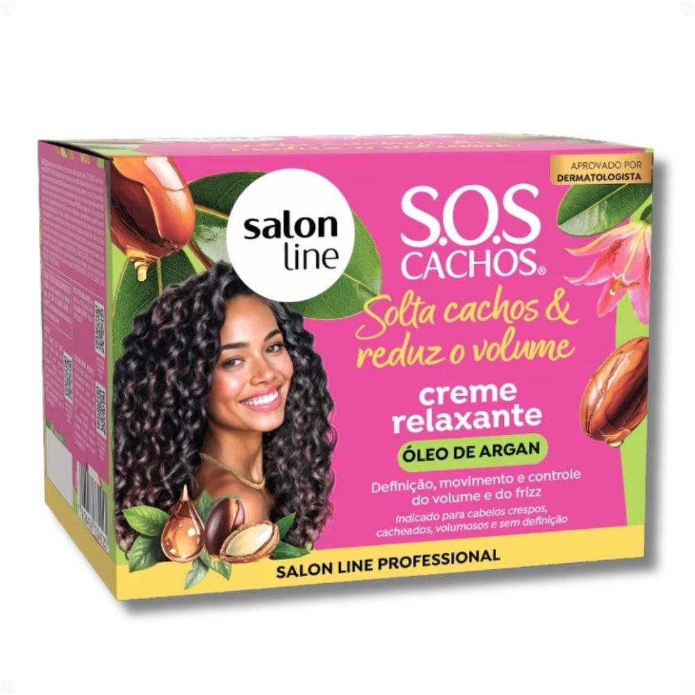 Creme Relaxante Salon Line Sos Cachos Óleo de Argan ÚNICO 3