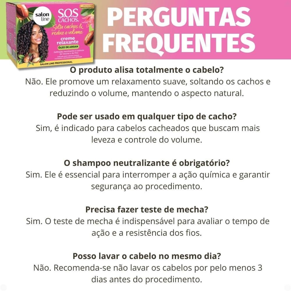 Creme Relaxante Salon Line Sos Cachos Óleo de Argan ÚNICO 8