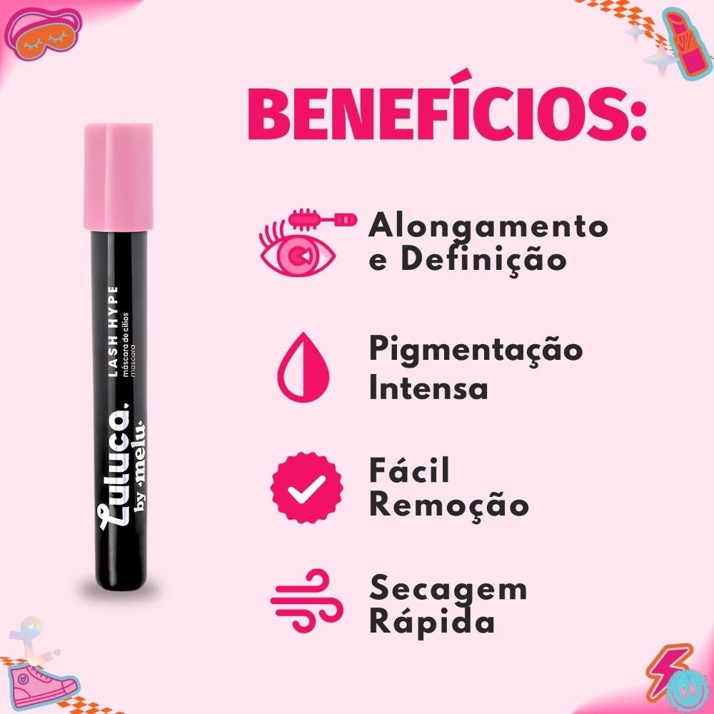 Máscara de Cílios Luluca By Melu Lash Hype Everblack Rr-E2002 Everblack 2