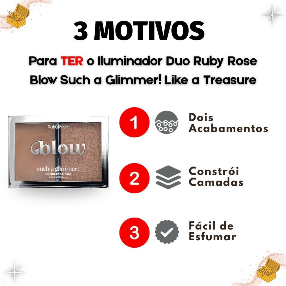 Iluminador Duo Ruby Rose Blow Such a Glimmer! Like a Treasure Hb-m705-3 ÚNICO 5