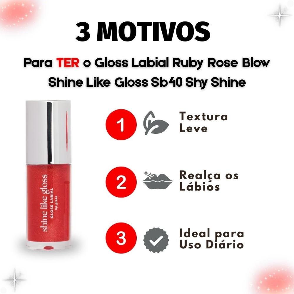 Gloss Labial Ruby Rose Blow Shine Like Gloss Sb40 Shy Shine Hb-l6408-4 Shy 5
