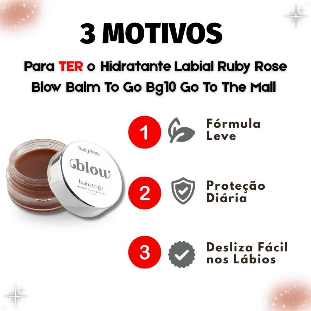 Hidratante Labial Ruby Rose Blow Balm To Go Bg10 Go To The Mall Hb-l6508-1 Go To The Mall 5