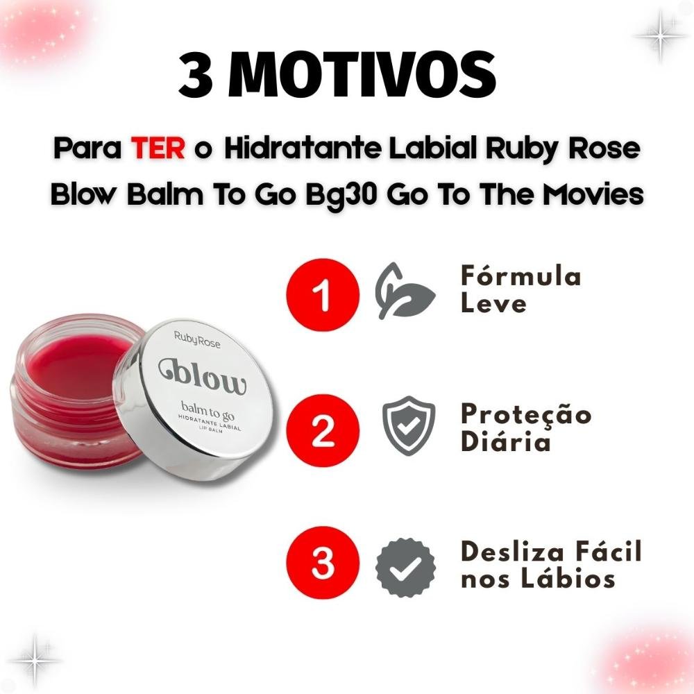 Hidratante Labial Ruby Rose Blow Balm To Go Bg30 Go To The Movies Hb-l6508-3 Go To The Movies 5