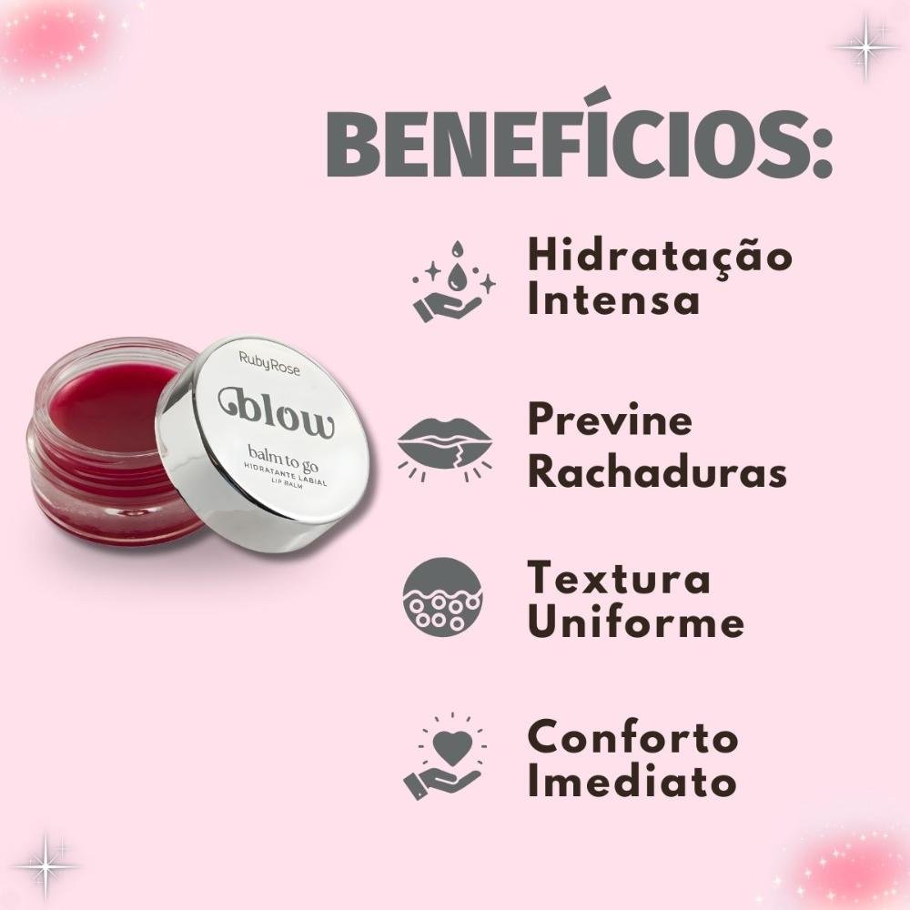 Hidratante Labial Ruby Rose Blow Balm To Go Bg60 Go To The Party Hb-l6508-6 Go To The Party 2