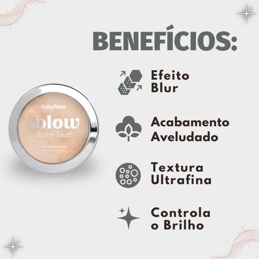 Pó Compacto Ruby Rose Blow Oh My Blur! P-bw20 Hb-m405-2 Cor bw20 2