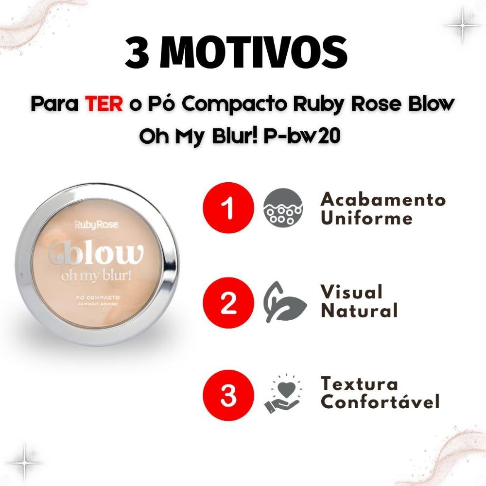 Pó Compacto Ruby Rose Blow Oh My Blur! P-bw20 Hb-m405-2 Cor bw20 5
