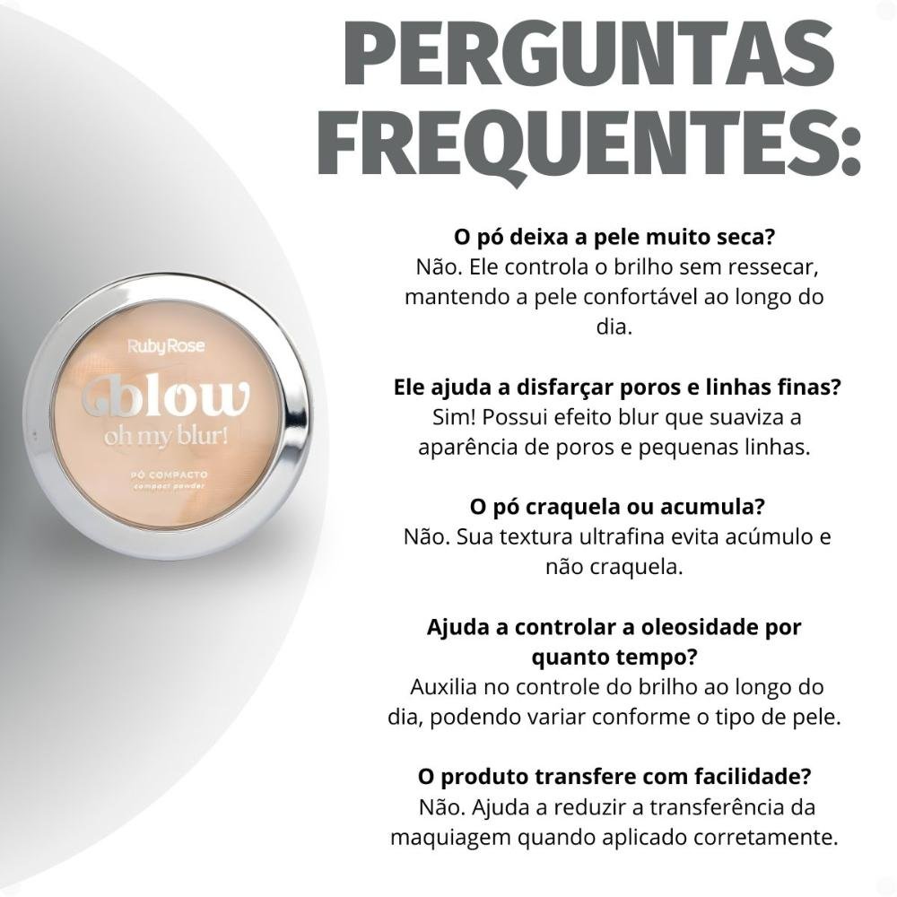 Pó Compacto Ruby Rose Blow Oh My Blur! P-bw20 Hb-m405-2 Cor bw20 7