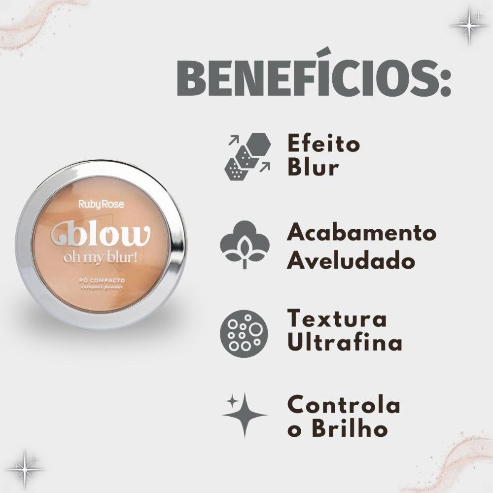 Pó Compacto Ruby Rose Blow Oh My Blur! P-bw30 Hb-M405-3 Cor bw30 2