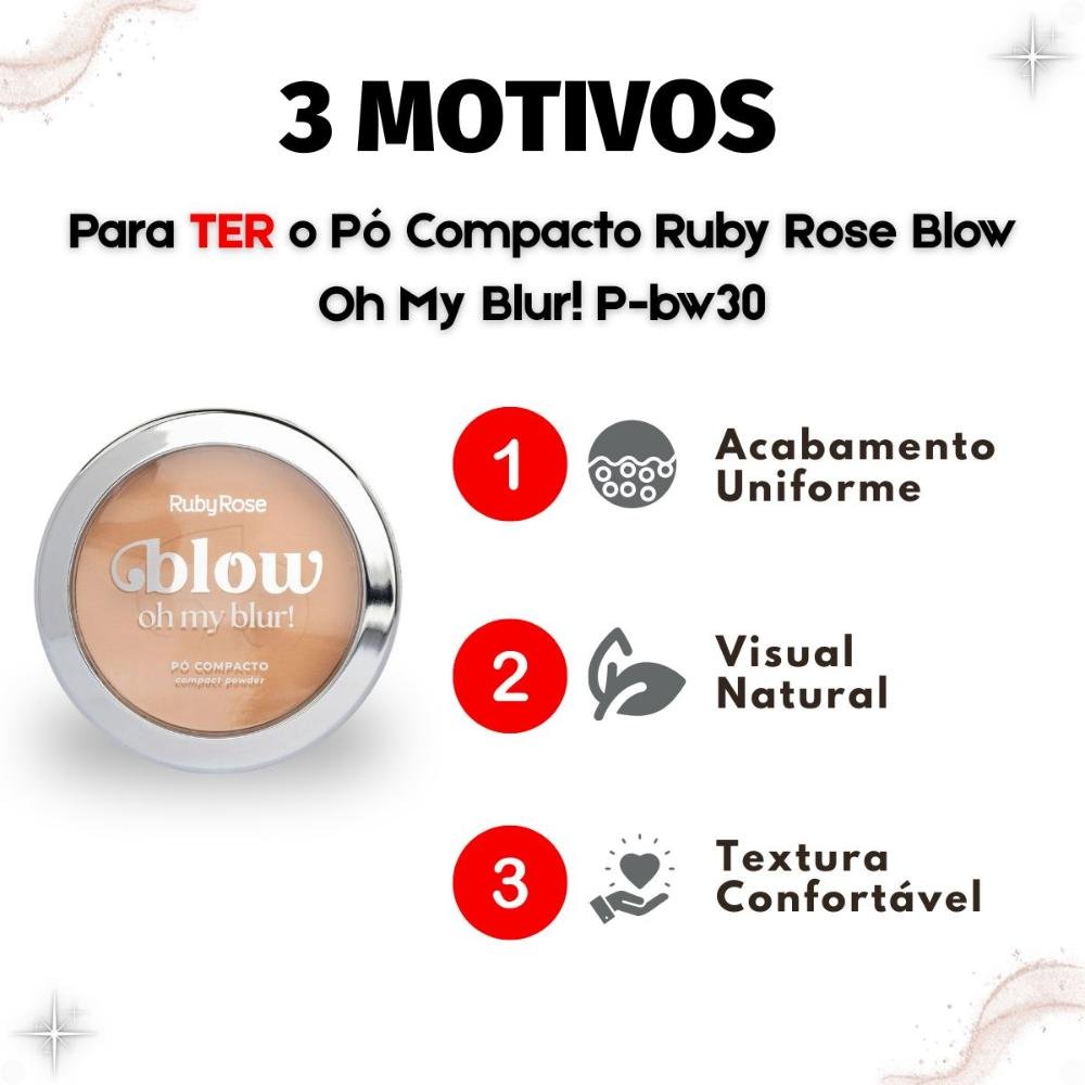 Pó Compacto Ruby Rose Blow Oh My Blur! P-bw30 Hb-M405-3 Cor bw30 5