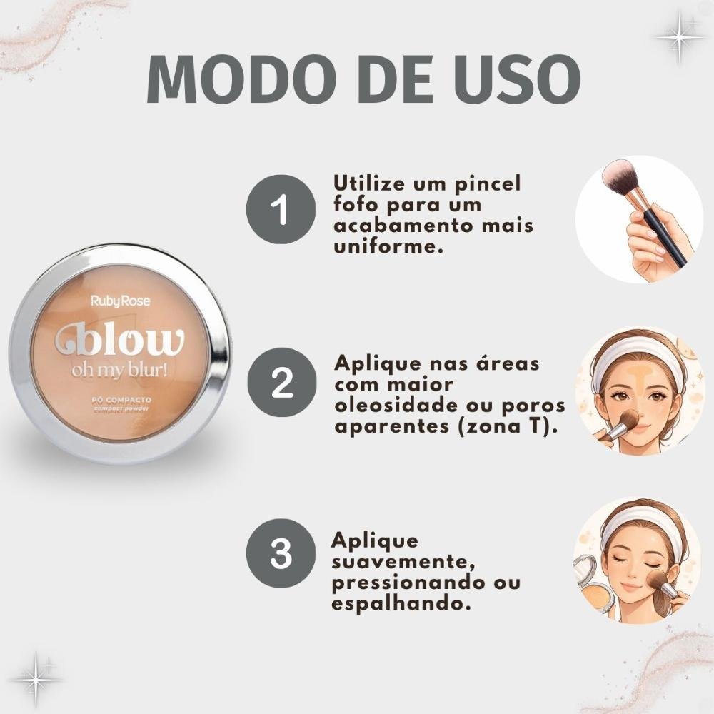 Pó Compacto Ruby Rose Blow Oh My Blur! P-bw30 Hb-M405-3 Cor bw30 6