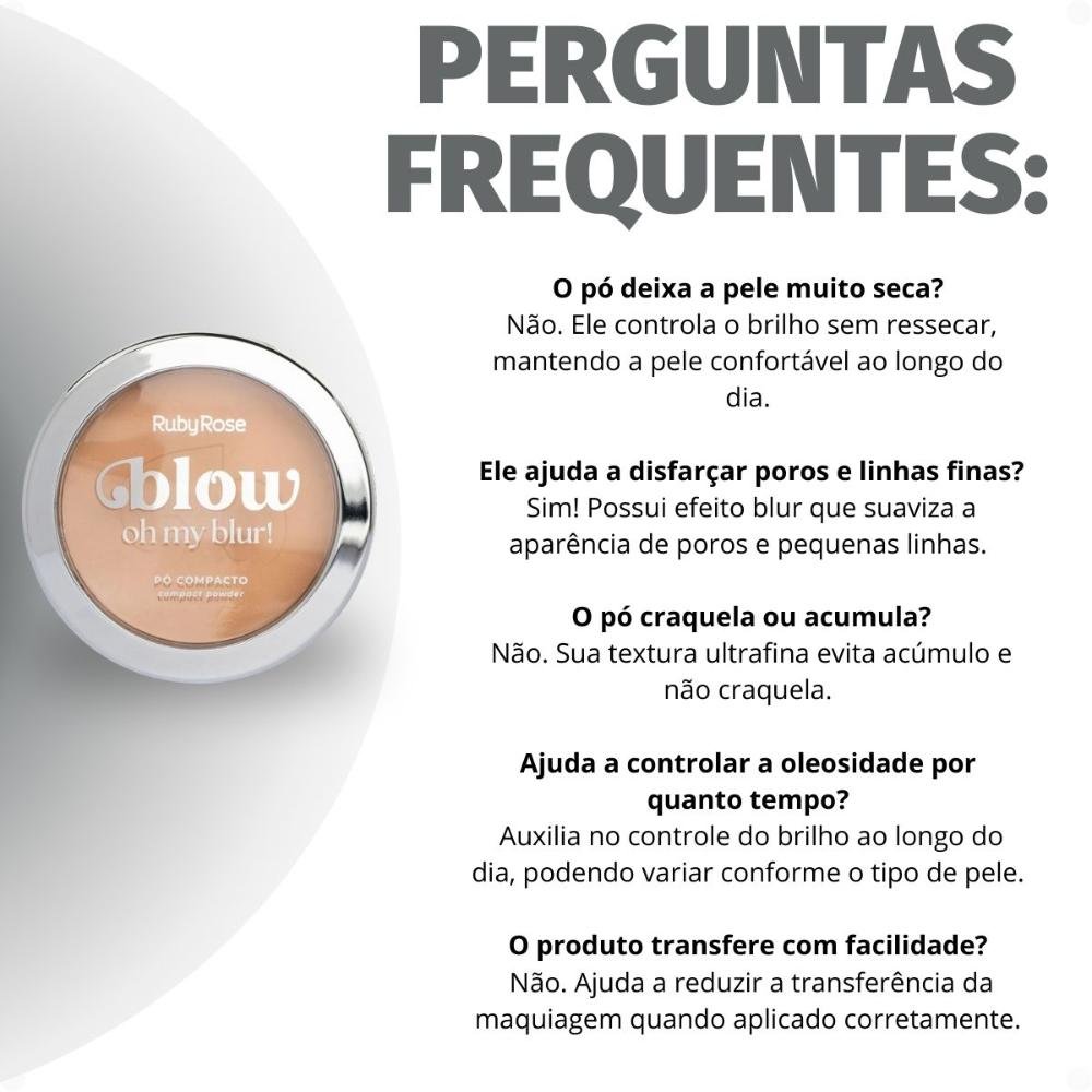 Pó Compacto Ruby Rose Blow Oh My Blur! P-bw30 Hb-M405-3 Cor bw30 7