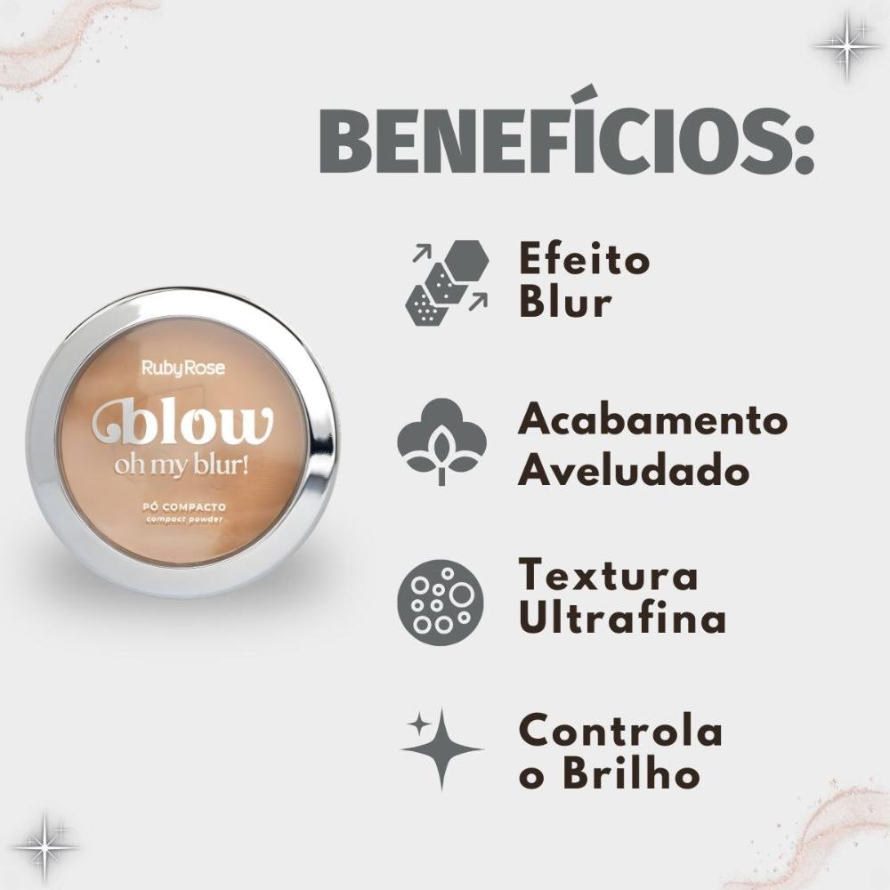 Pó Compacto Ruby Rose Blow Oh My Blur! P-bw40 Hb-M405-4 Cor bw40 2