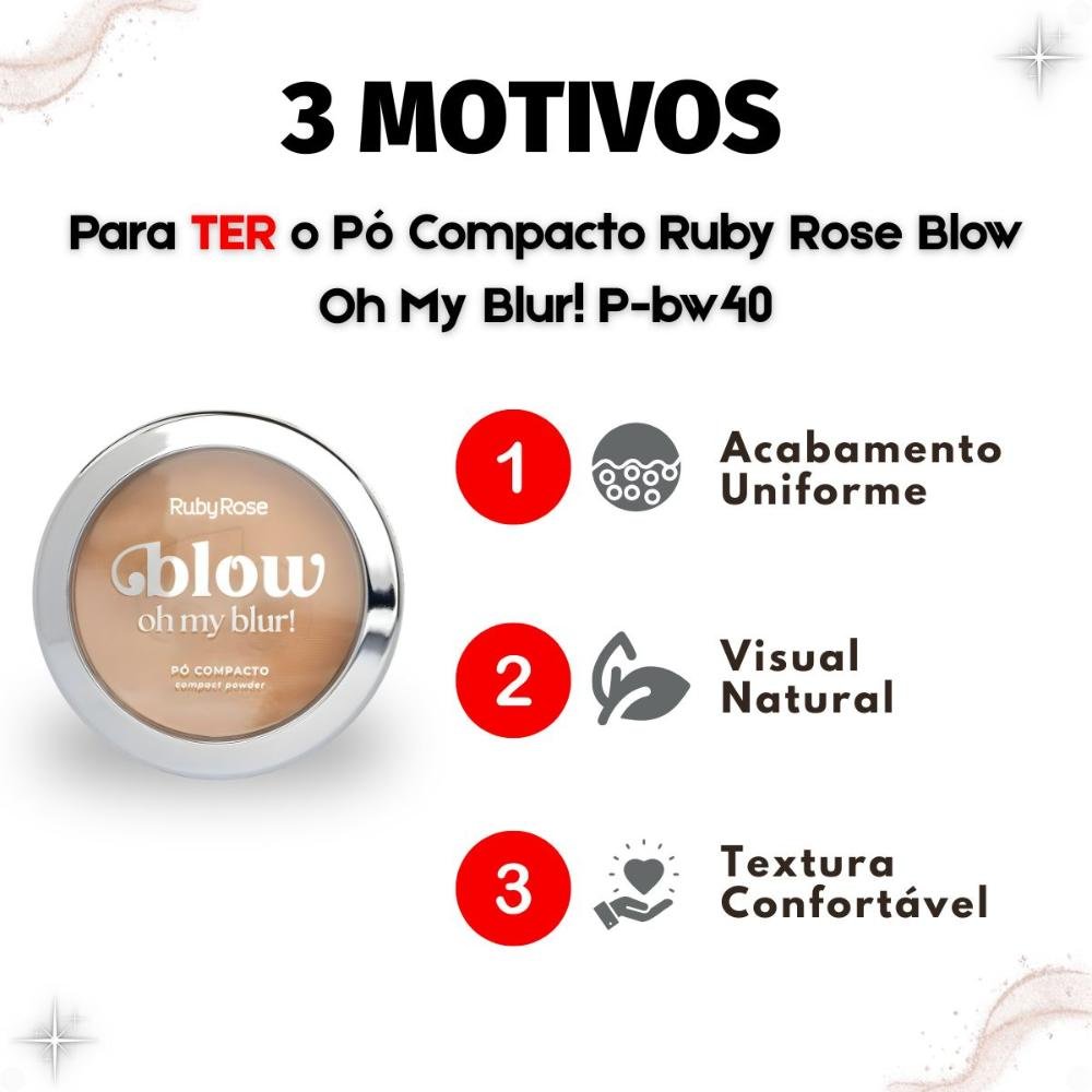 Pó Compacto Ruby Rose Blow Oh My Blur! P-bw40 Hb-M405-4 Cor bw40 5