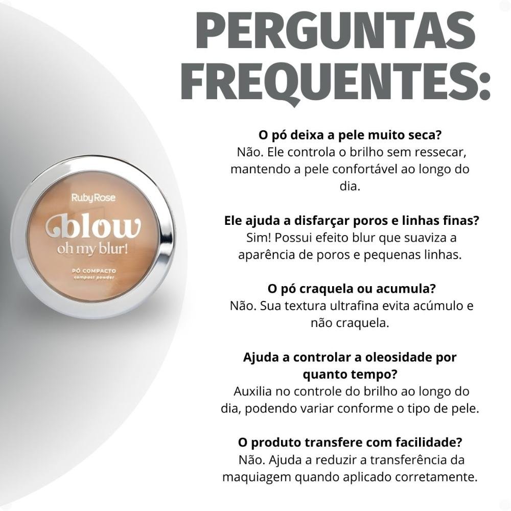 Pó Compacto Ruby Rose Blow Oh My Blur! P-bw40 Hb-M405-4 Cor bw40 7
