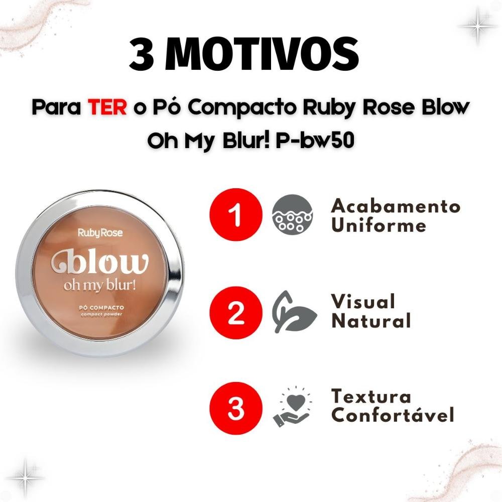 Pó Compacto Ruby Rose Blow Oh My Blur! P-bw50 Hb-M405-5 Cor bw50 5