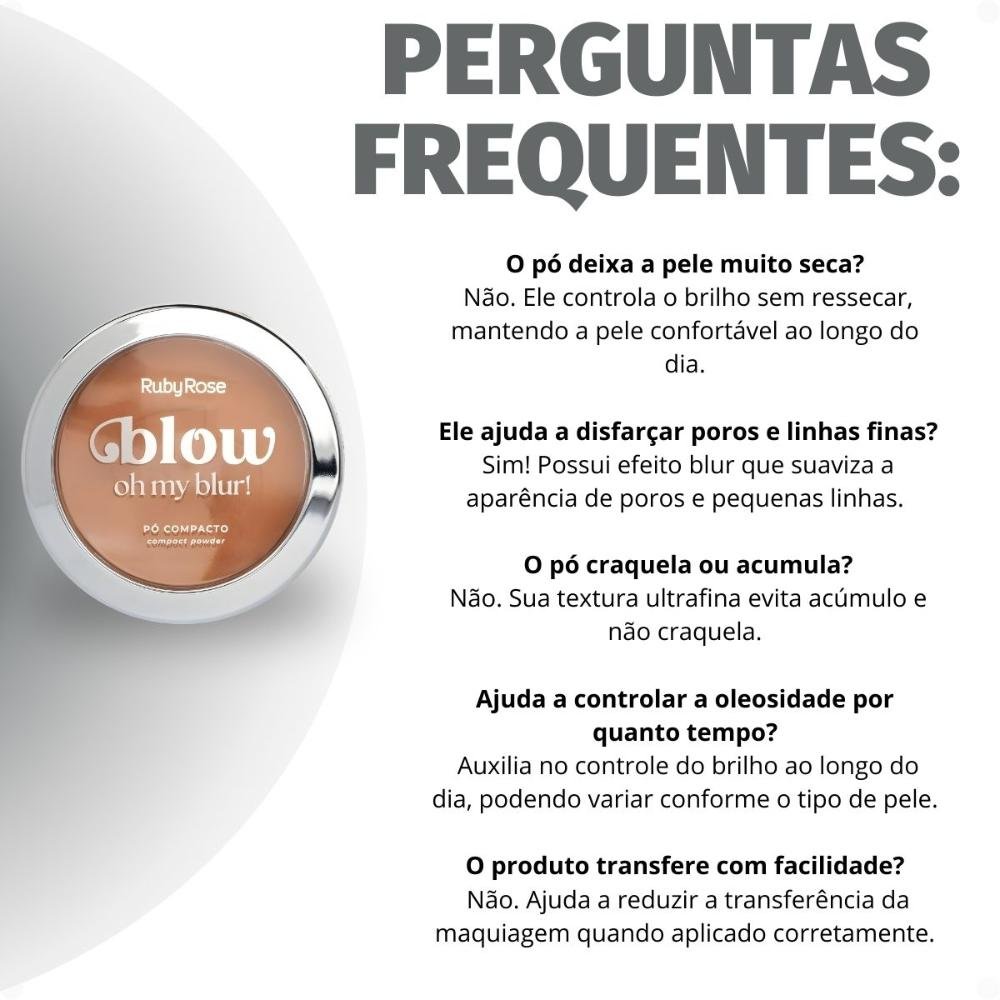 Pó Compacto Ruby Rose Blow Oh My Blur! P-bw50 Hb-M405-5 Cor bw50 7