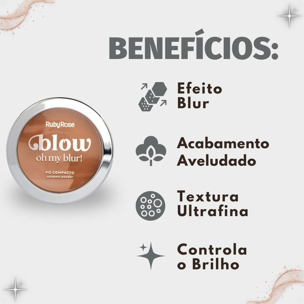 Pó Compacto Ruby Rose Blow Oh My Blur! P-bw60 Hb-M405-6 Cor bw60 2