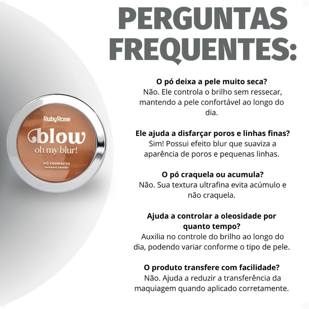Pó Compacto Ruby Rose Blow Oh My Blur! P-bw60 Hb-M405-6 Cor bw60 7