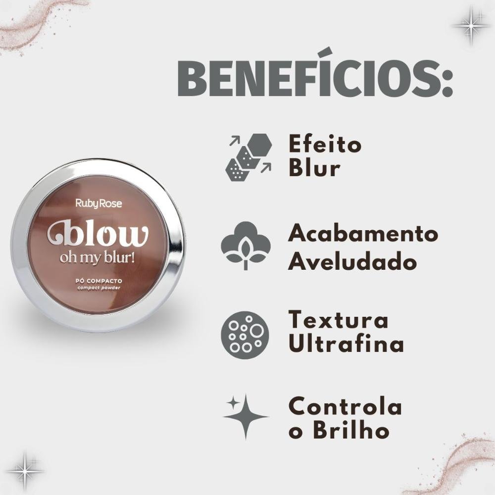 Pó Compacto Ruby Rose Blow Oh My Blur! P-bw70 Hb-M405-7 Cor bw70 2