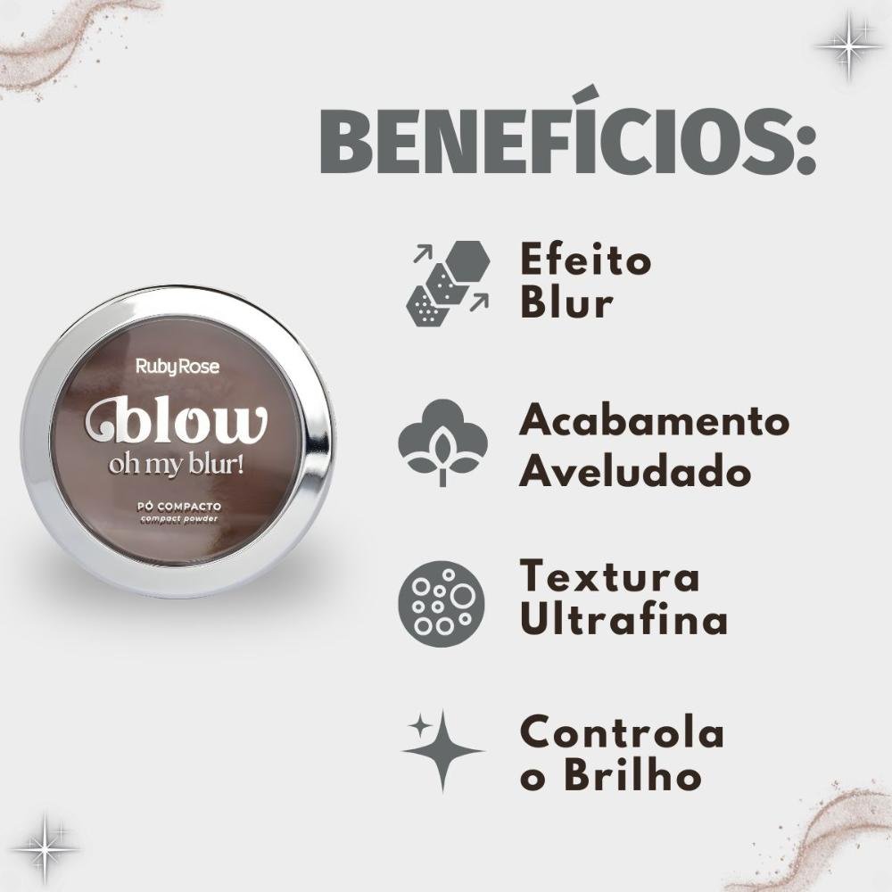 Pó Compacto Ruby Rose Blow Oh My Blur! P-bw80 Hb-M405-8 Cor bw80 2