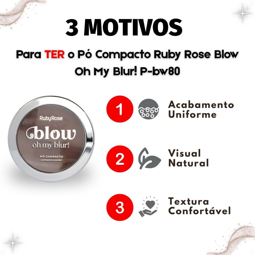 Pó Compacto Ruby Rose Blow Oh My Blur! P-bw80 Hb-M405-8 Cor bw80 5