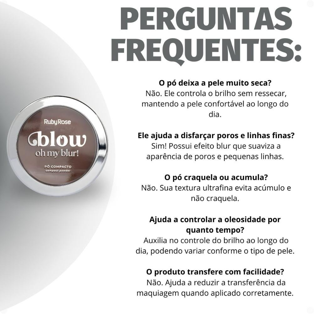 Pó Compacto Ruby Rose Blow Oh My Blur! P-bw80 Hb-M405-8 Cor bw80 7