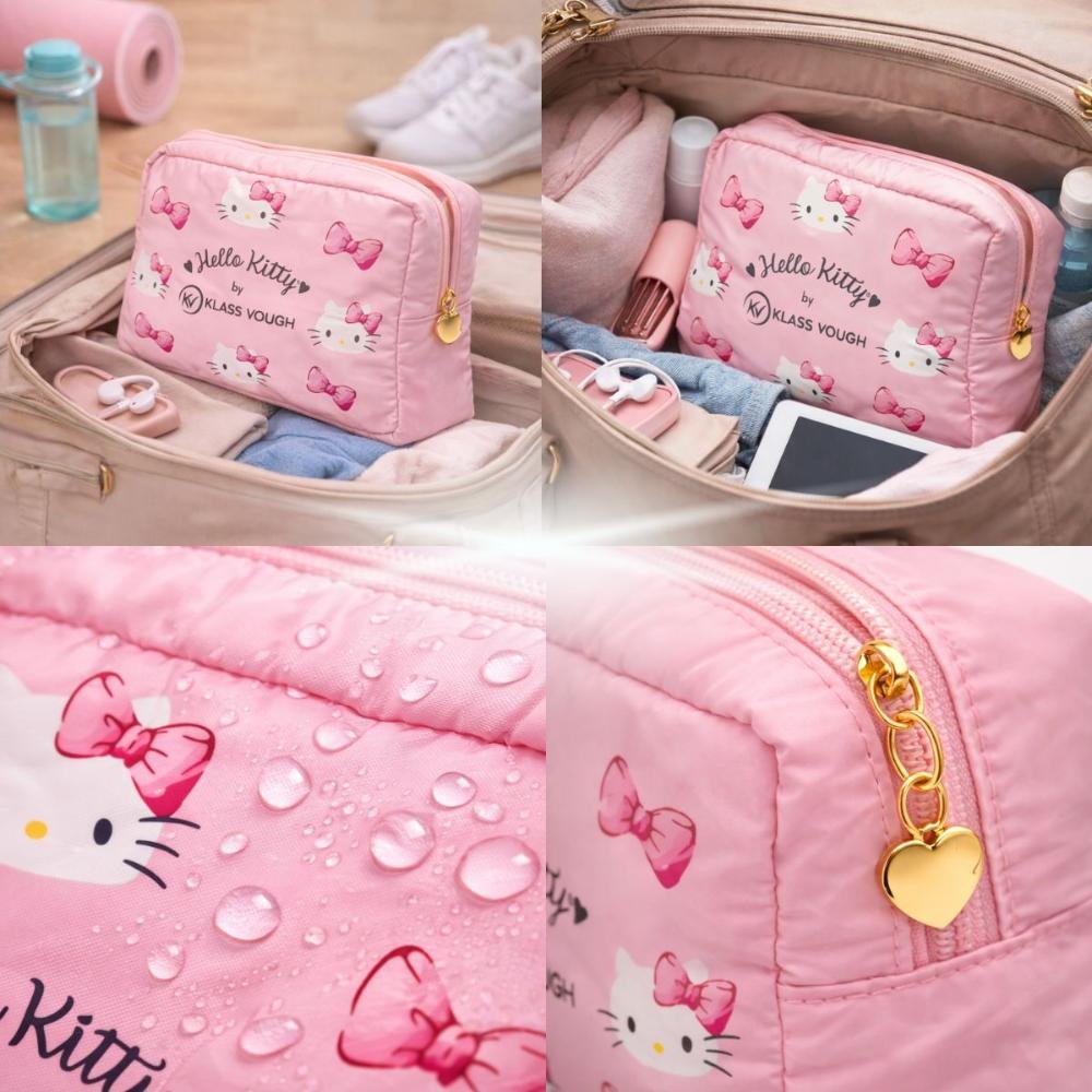 Necessaire Impermeável Klass Vough Hello Kitty Rosa Ref.Kchk-20 Rosa 4